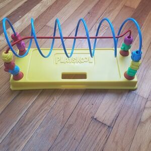 Vintage playskool busy beads cars hot air balloon bead rack maze toy 1989